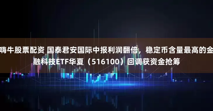 嗨牛股票配资 国泰君安国际中报利润翻倍，稳定币含量最高的金融科技ETF华夏（516100）回调获资金抢筹