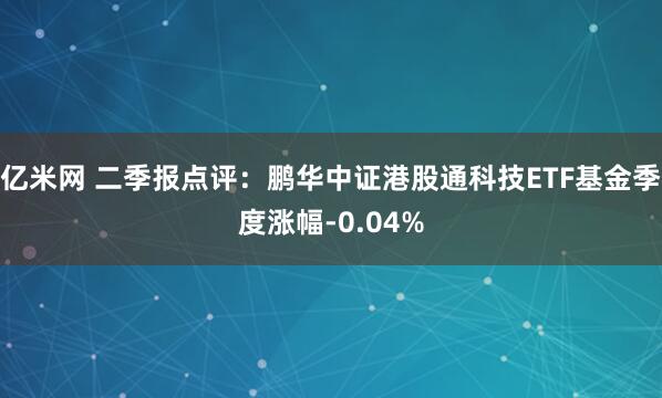 亿米网 二季报点评：鹏华中证港股通科技ETF基金季度涨幅-0.04%